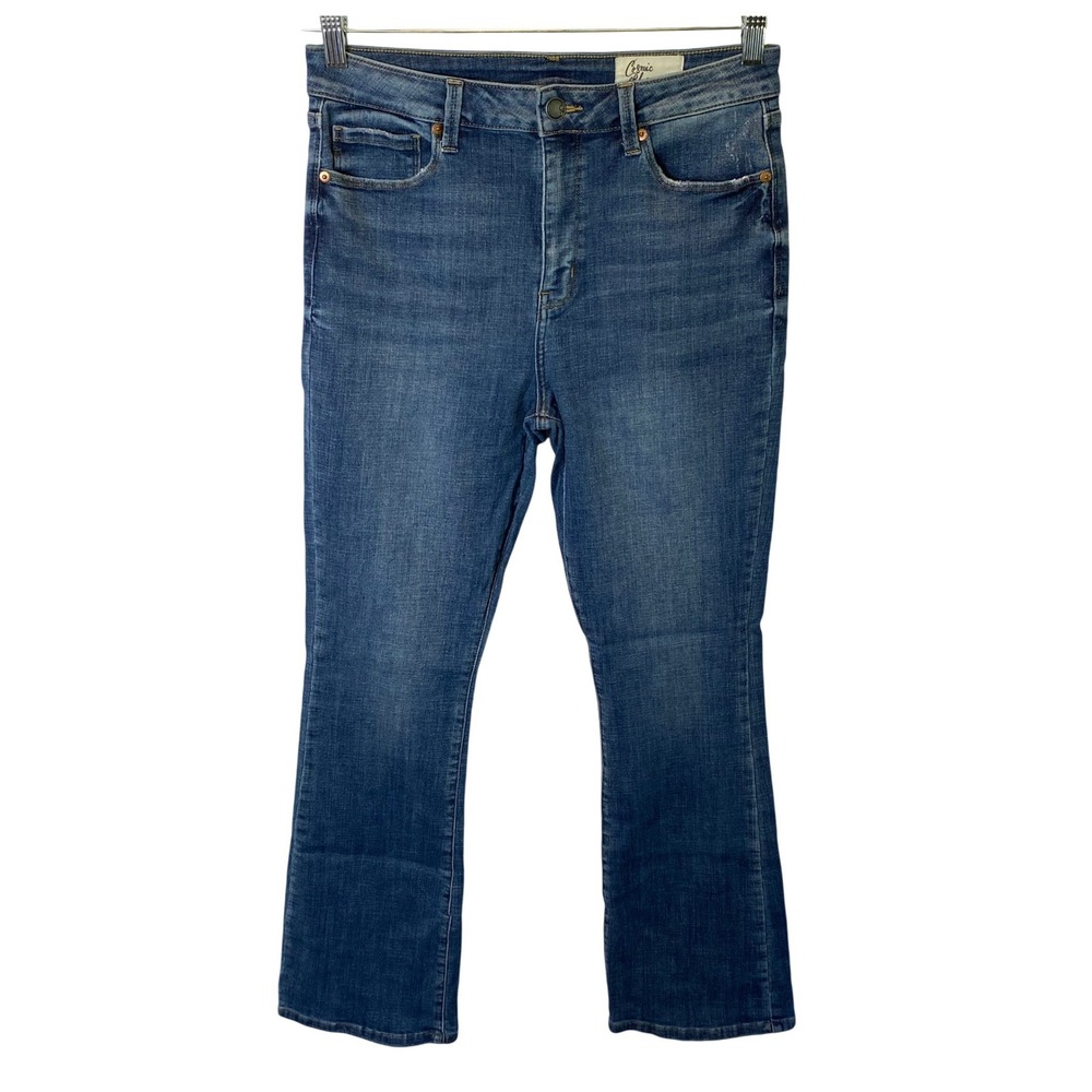 Cosmic Blue Love Jeans Women 30 Denim High Rise Flare Everyday Western Cowgirl